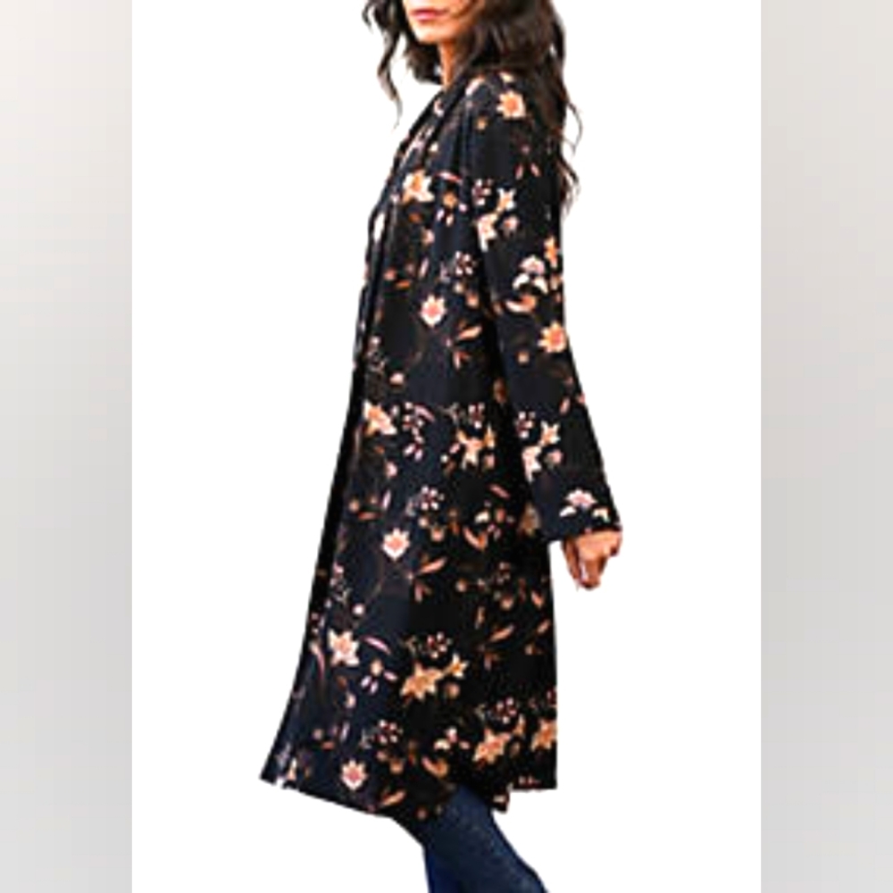 Dr2 Floral Open Duster Jacket